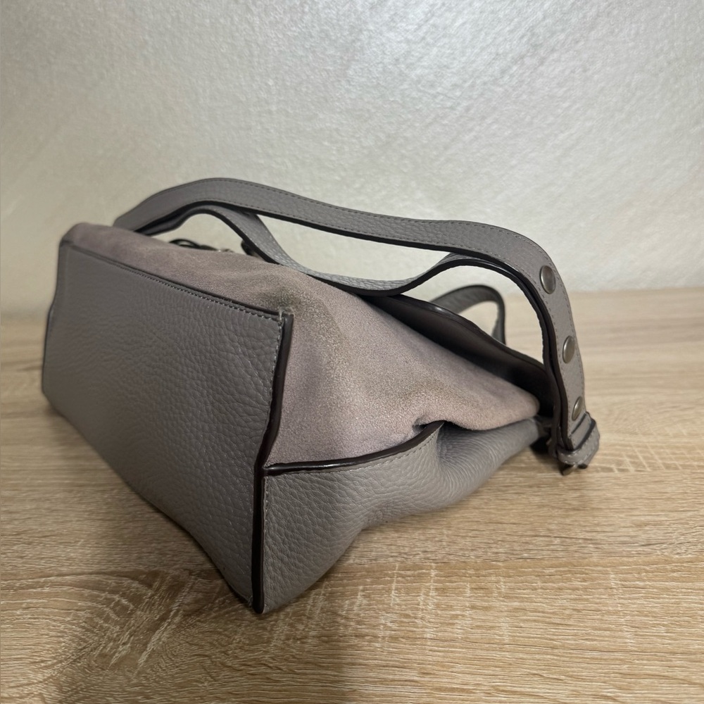 Rebecca Minkoff Medium Keith Grey Suede /Leather Satchel Handbag Shoulder Bag - Picture 7 of 16